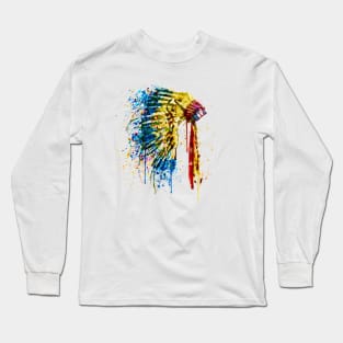 Native American Feather Headdress Long Sleeve T-Shirt